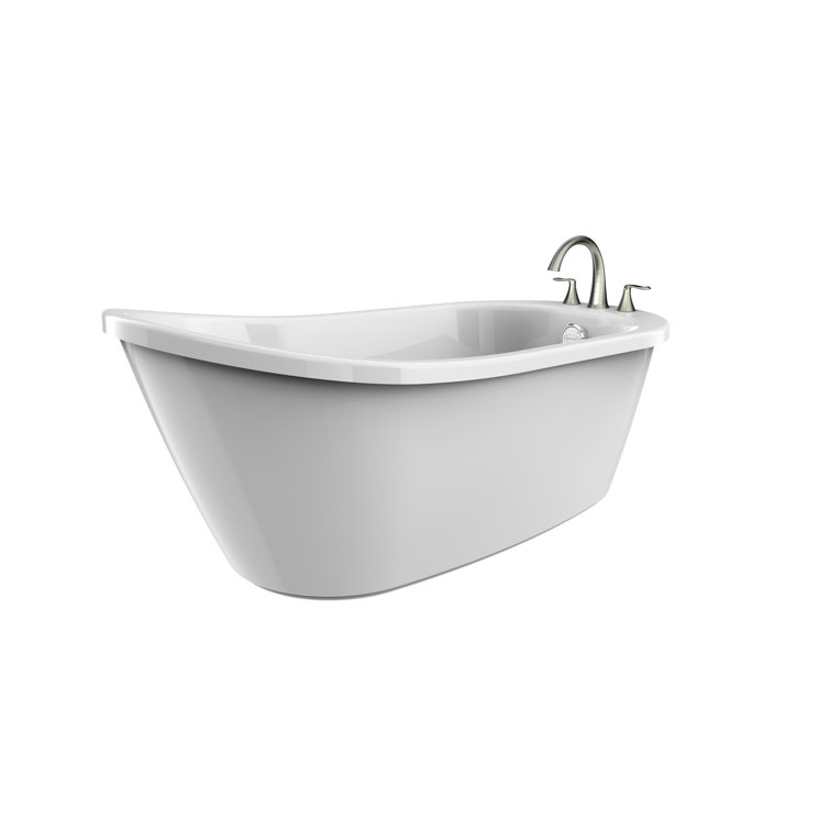 Piccolo 59" White Acrylic Freestanding Soaking Bathtub