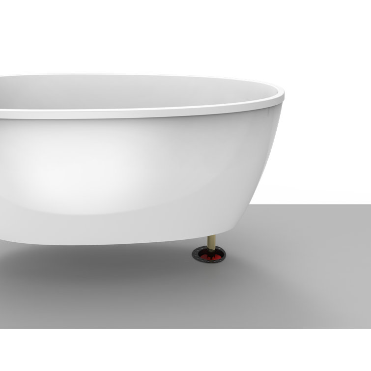 Stretto 67" White Acrylic Freestanding Soaking Bathtub