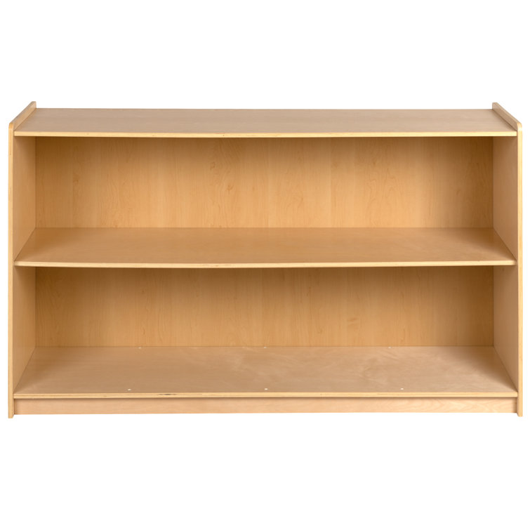 Natural Birch Wooden 2-Section Storage Cabinet for Kids