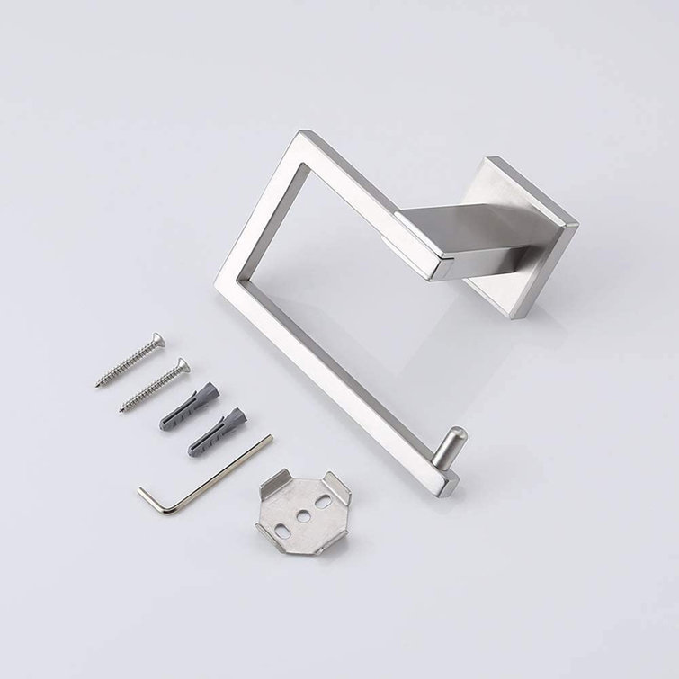 Brushed Nickel Wall Mounted Square Toilet Paper Holder