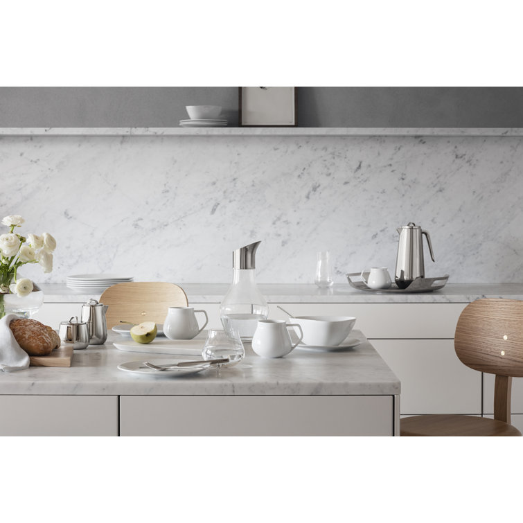 White Asymmetrical Ceramic Serving Bowl, 67.63 fl oz