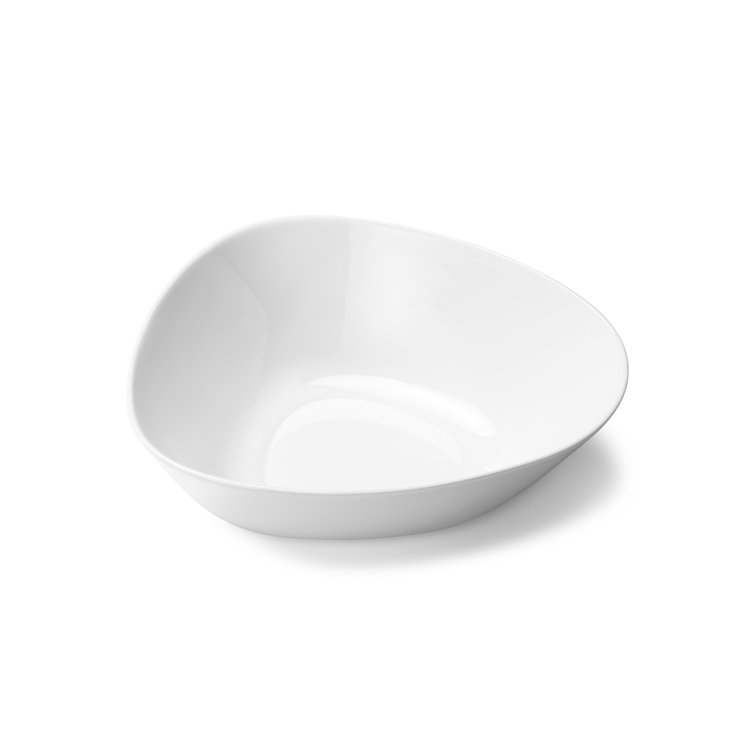White Asymmetrical Ceramic Serving Bowl, 67.63 fl oz