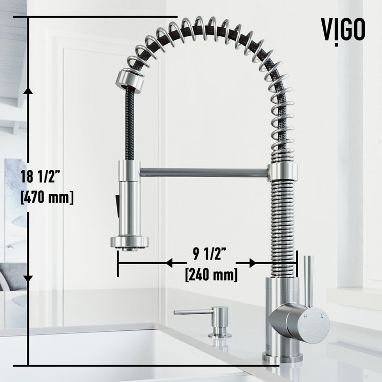 Stainless Steel Pull-Down Sprayer Kitchen Faucet with Soap Dispenser