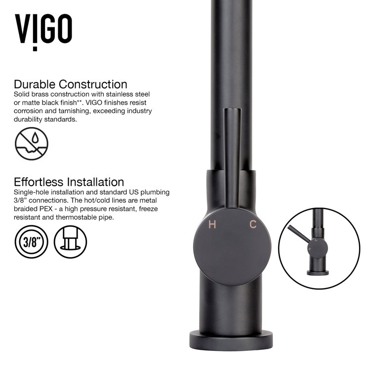 Matte Black 17" Pull-Down Kitchen Faucet with Soap Dispenser