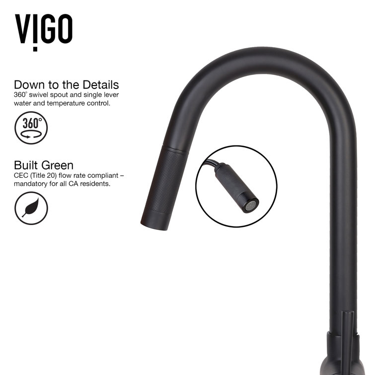 Matte Black 17" Pull-Down Kitchen Faucet with Soap Dispenser