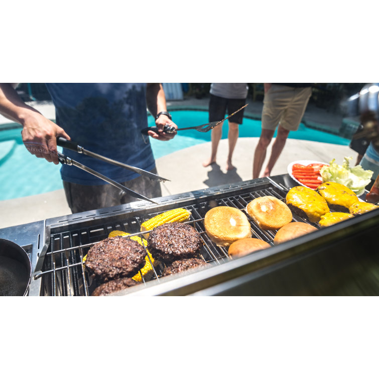 Stainless Steel 4-Burner Propane Gas Grill with Infrared Side Burner