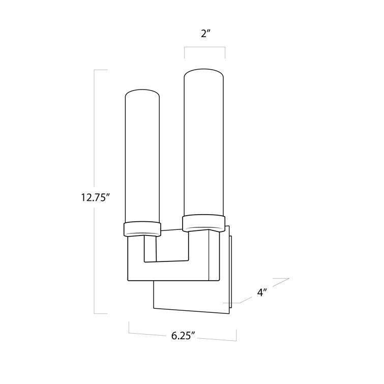 Montecito Black Iron Cylindrical 2-Light Outdoor Sconce