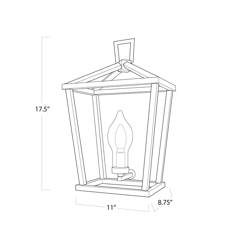 Black Iron Dimmable Outdoor Wall Sconce with Candelabra Bulb