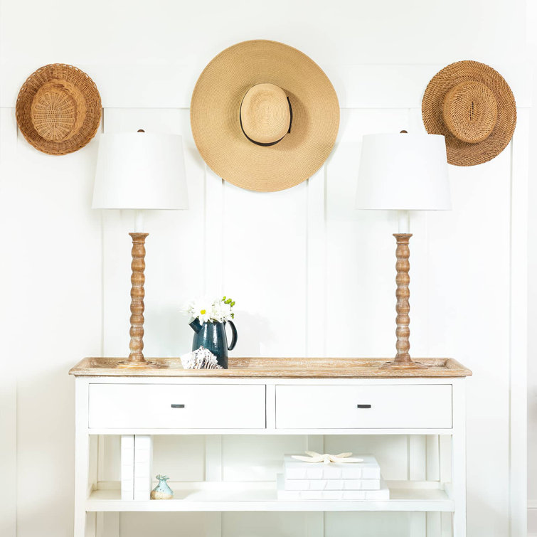 Ebony Linen Shade 3-Way Switch Buffet Lamp