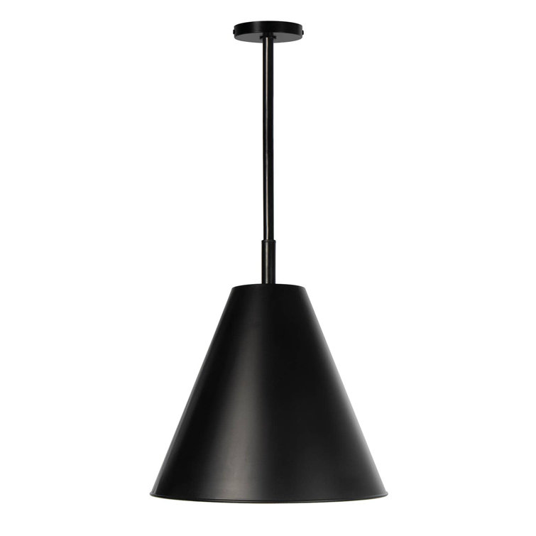 Sleek Black Glass Cone Outdoor Pendant Light