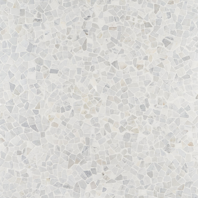 Landscape White Slate Pebble Mosaic Tile