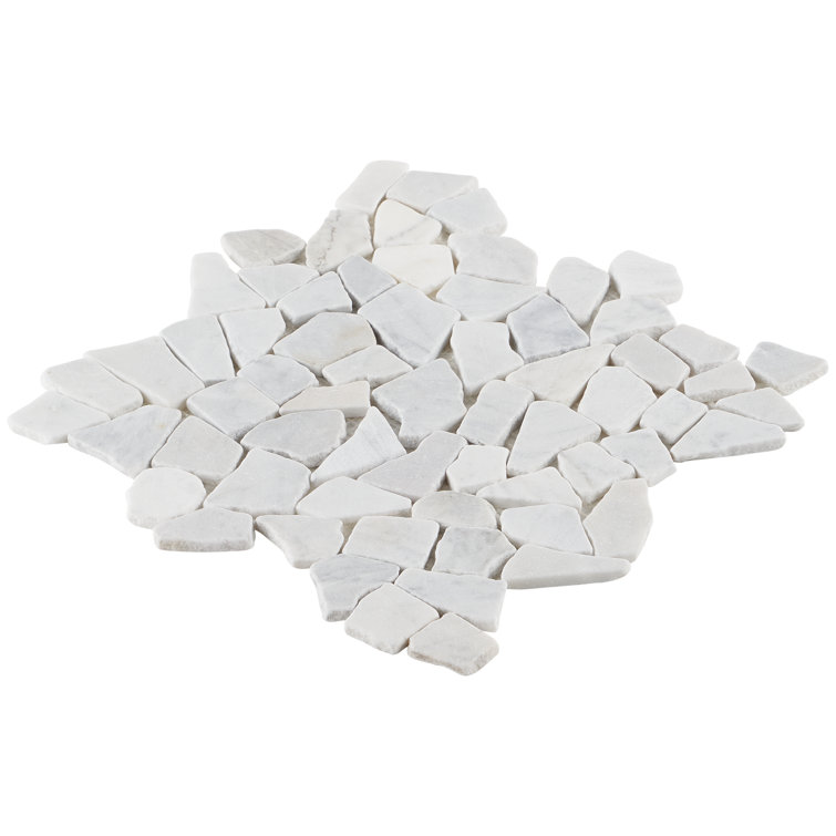 Landscape White Slate Pebble Mosaic Tile