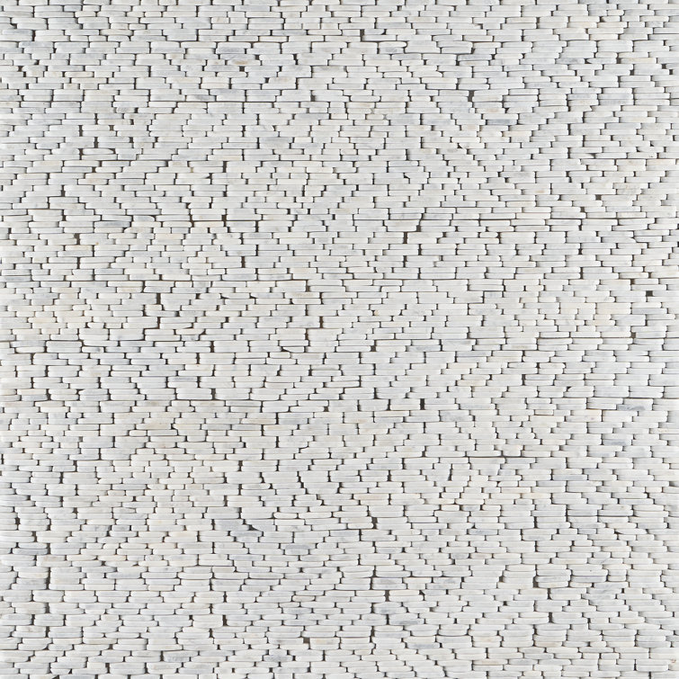 Landscape White Slate Rectangular Mosaic Tile