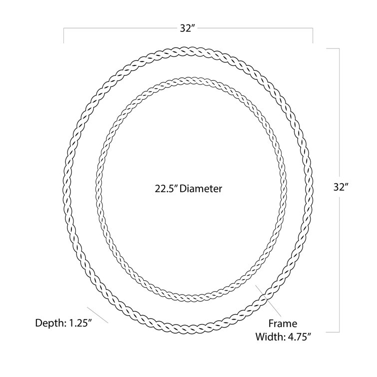 Pierre Artisanal Oval Rattan Wall Mirror, Natural Wheat Finish, 32"