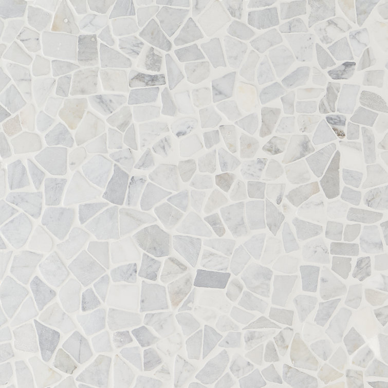 Landscape White Slate Pebble Mosaic Tile