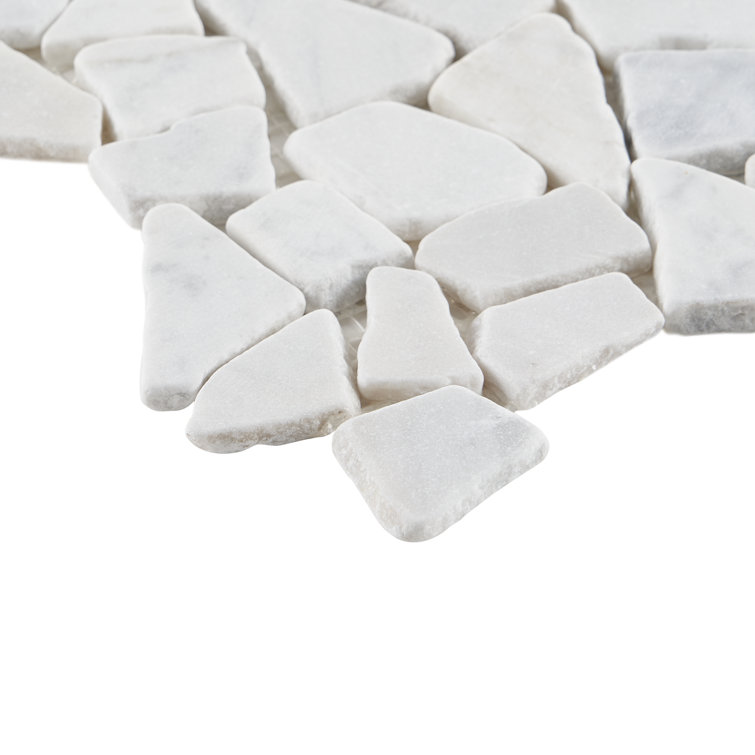 Landscape White Slate Pebble Mosaic Tile