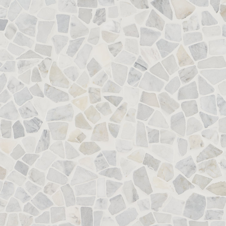Landscape White Slate Pebble Mosaic Tile