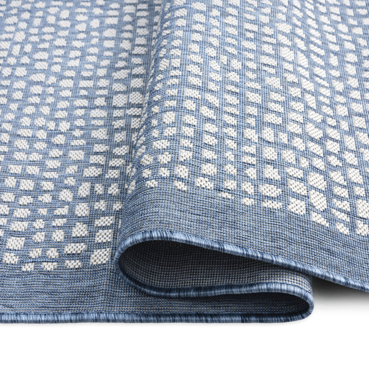 Marlin Blue & Beige 5' x 7' Reversible Synthetic Area Rug