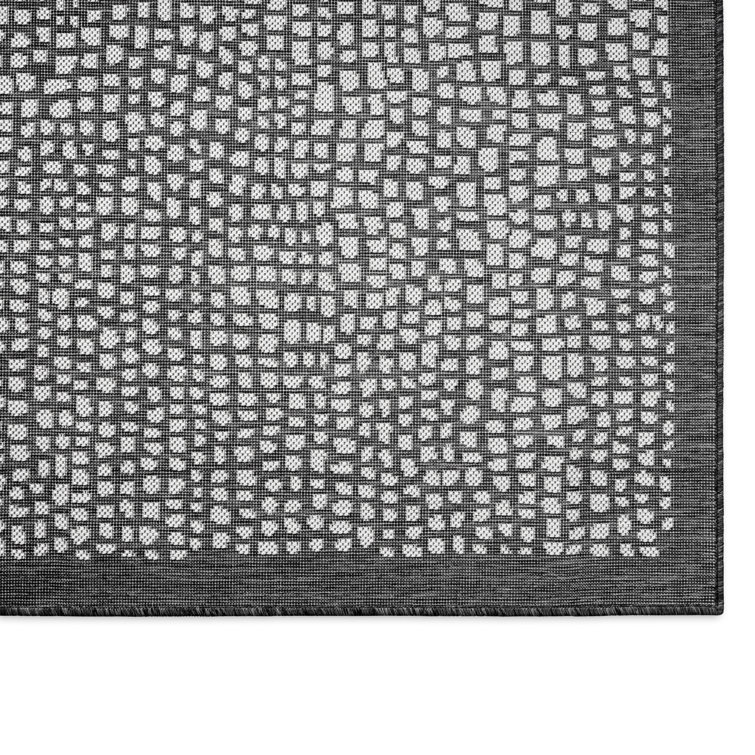 Reversible Black Synthetic 5' x 7' Easy-Care Area Rug