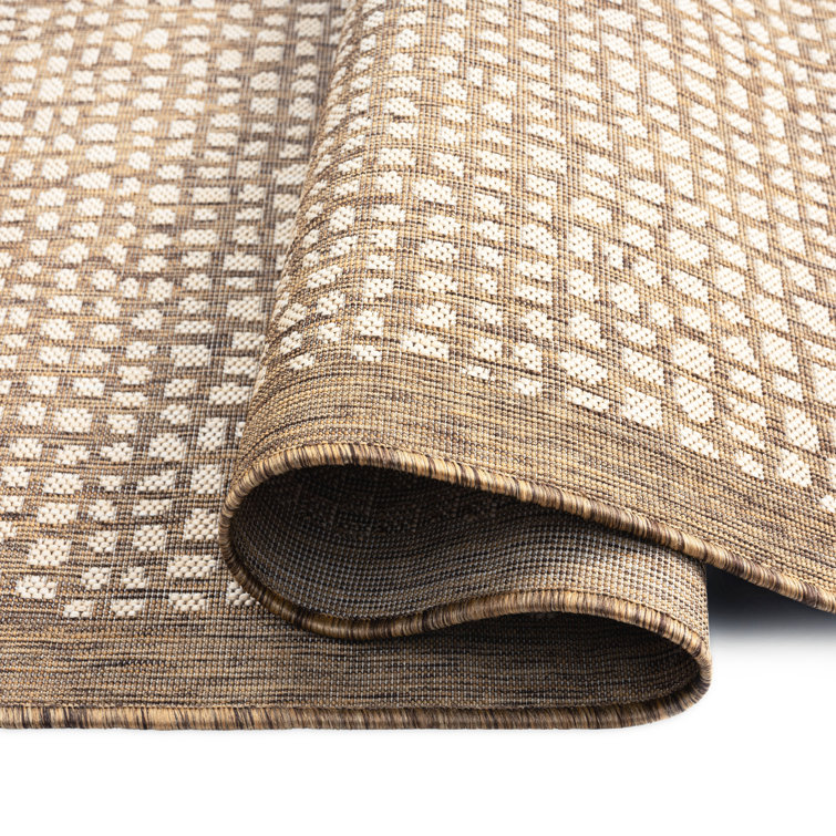 Marlin Brown and Beige Synthetic 5' x 7' Rectangular Rug