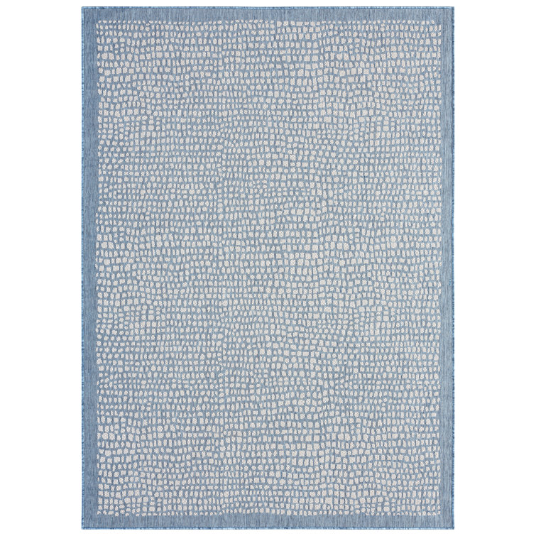 Marlin Blue & Beige 5' x 7' Reversible Synthetic Area Rug