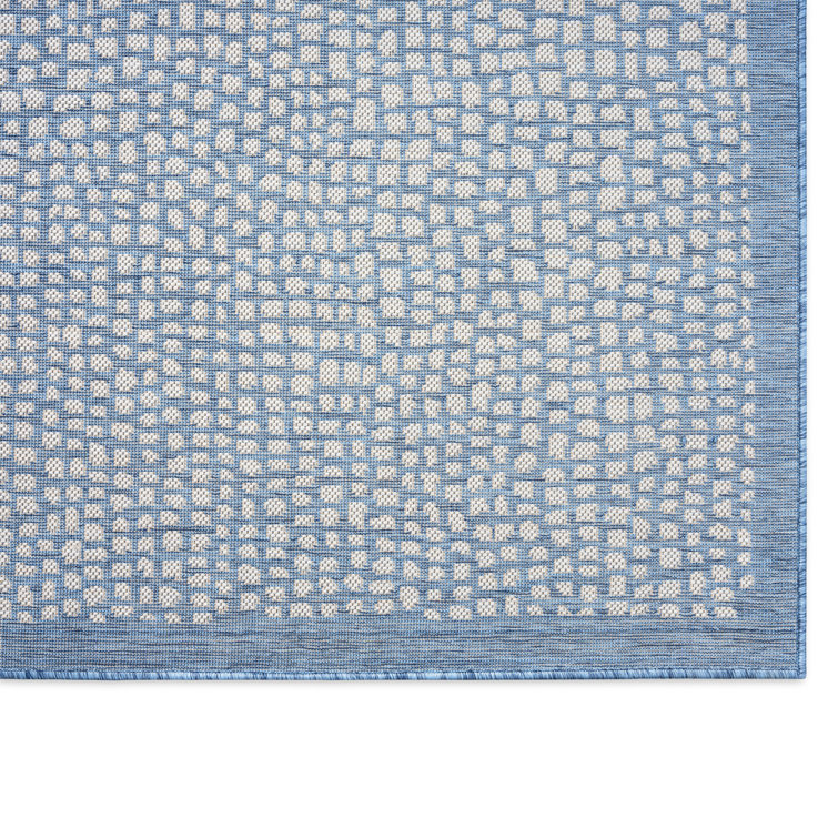 Marlin Blue & Beige 5' x 7' Reversible Synthetic Area Rug