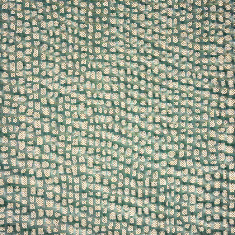 Green and Beige Synthetic Rectangular 8' x 10' Indoor/Outdoor Rug