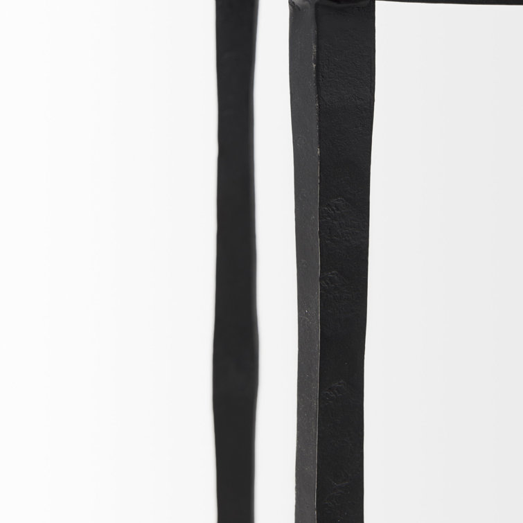 Ebony Black Round Iron Three-Leg Accent Table