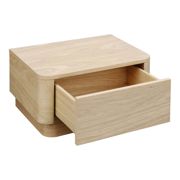 Transitional Brown Oak Nightstand with Spacious Drawer