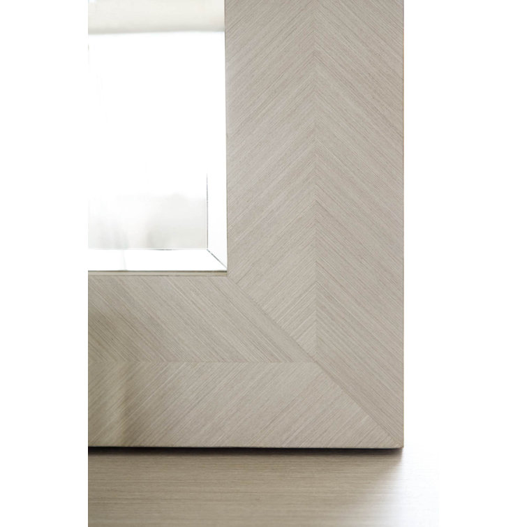 Transitional Axiom 6-Drawer Dresser in White and Gray with Artistic Flair