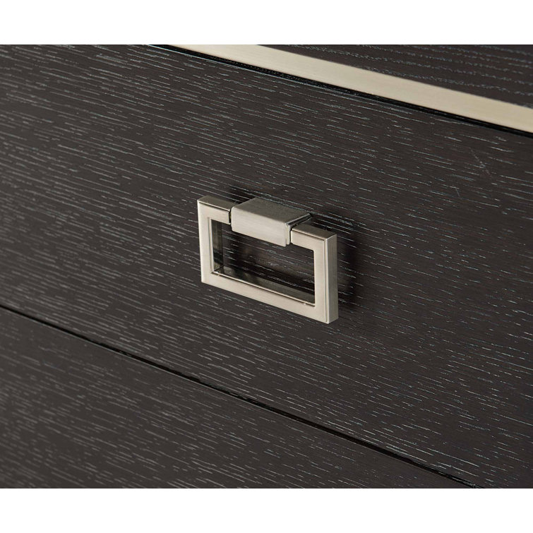 Transitional Cerused Mink 8-Drawer Double Dresser with Silver Mist Accents