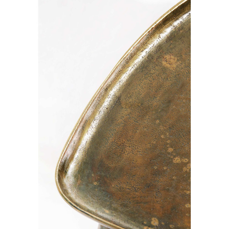 Buckley Gold Triangular Metal Industrial End Table