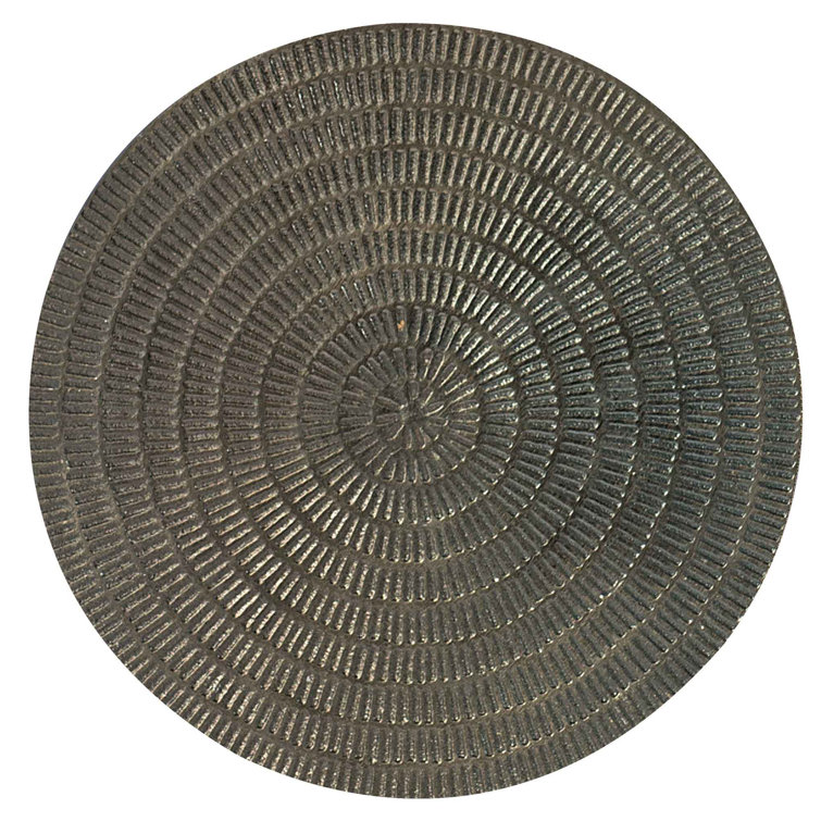 Antique Brass Round Metal End Table