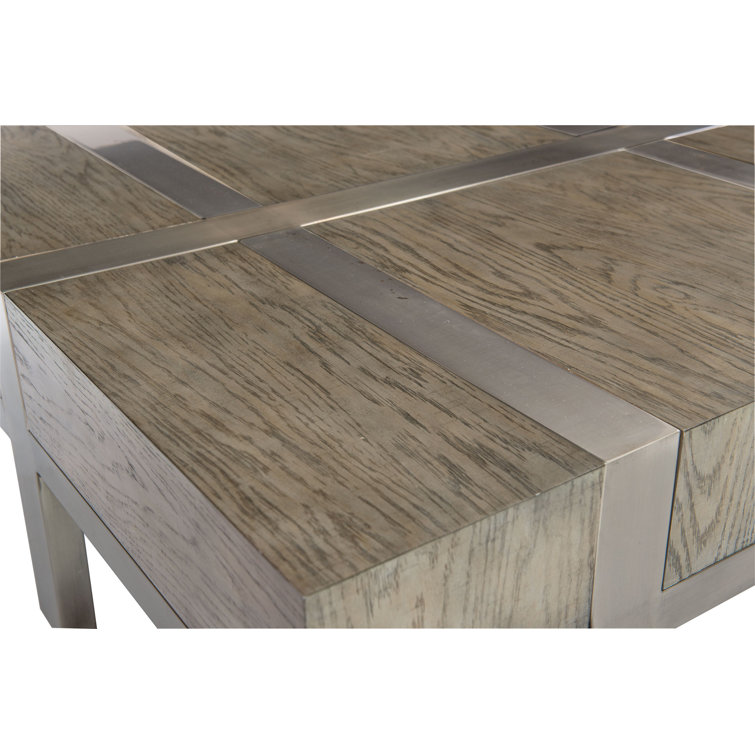Gray Square Wood Coffee Table with Storage