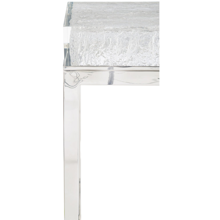 Arctic Elegance Polished Stainless Steel Large Console Table