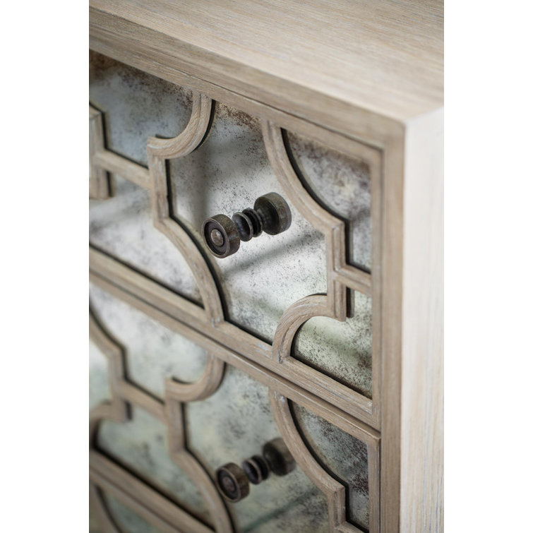 Santa Barbara Mirrored 3-Drawer Light Wood Dresser