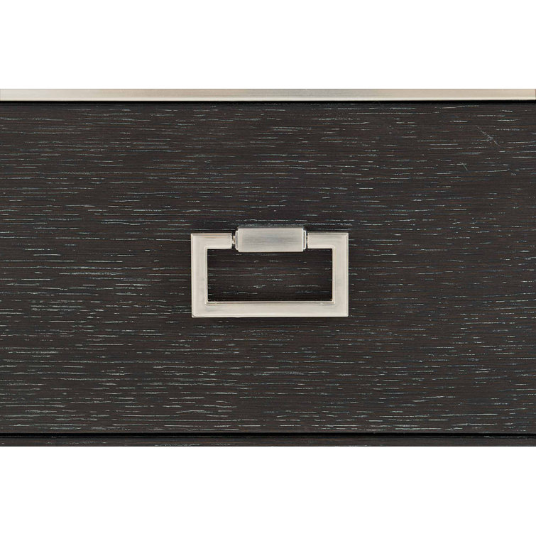Transitional Cerused Mink 8-Drawer Double Dresser with Silver Mist Accents
