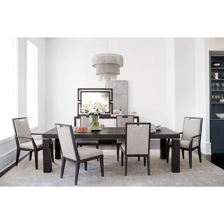 84'' Brown and Silver Marble Front Sideboard