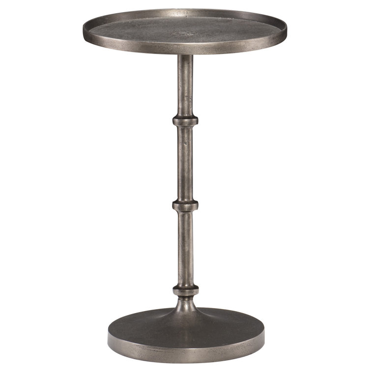 Graphite Black Round Metal End Table
