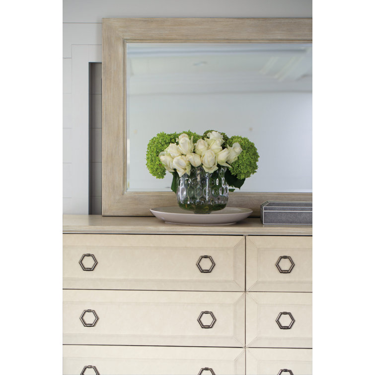 Santa Barbara White Double Dresser with Oak Frame