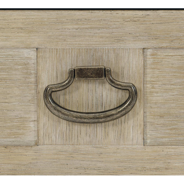 Santa Barbara 39" Antique White Travertine & Oak Bachelor's Chest