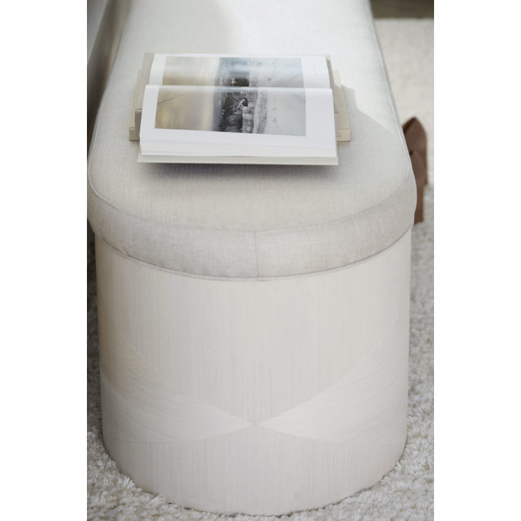 Elegant Cream Polyester 56" Transitional Upholstered Bench