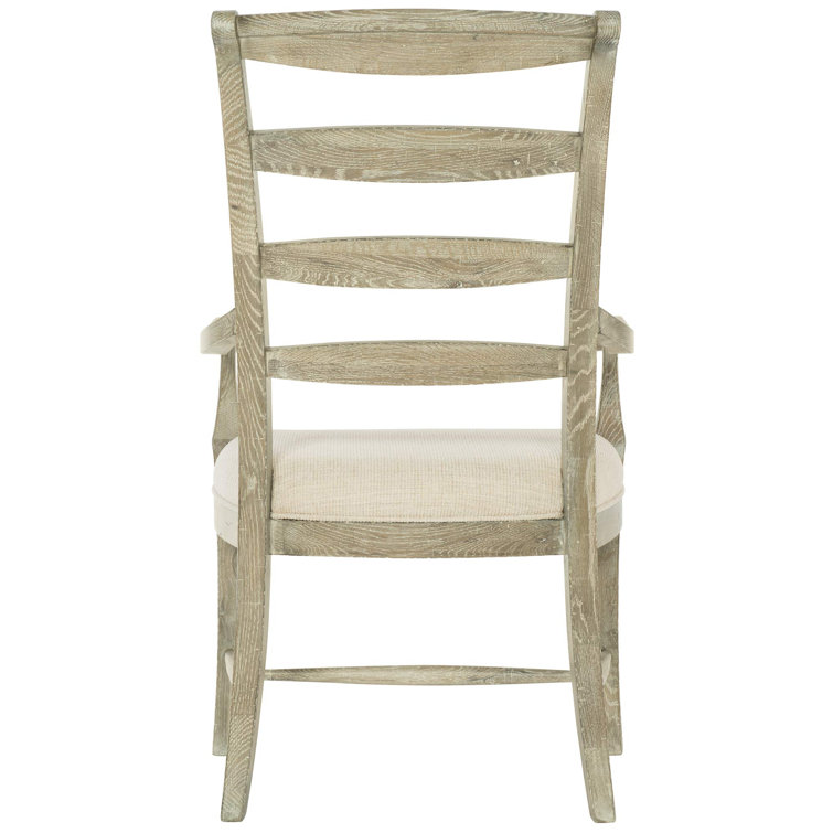 Sand Beige Handcrafted Wood Traditional Arm Chair