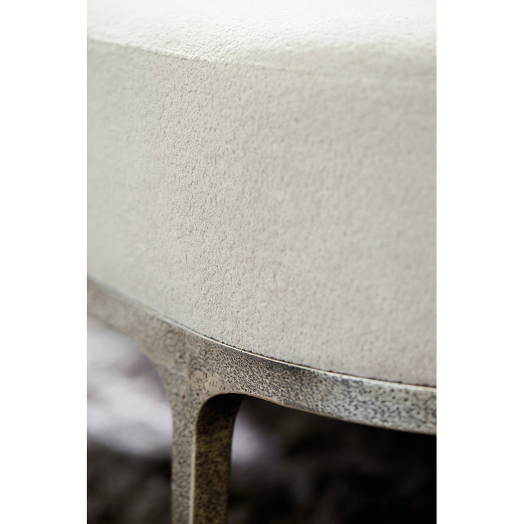 Transitional Beige Upholstered Storage Bench with Textured Graphite Frame