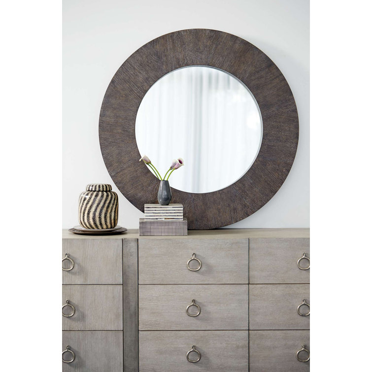 Gray Oak Transitional 9-Drawer Dresser with Aluminum Base