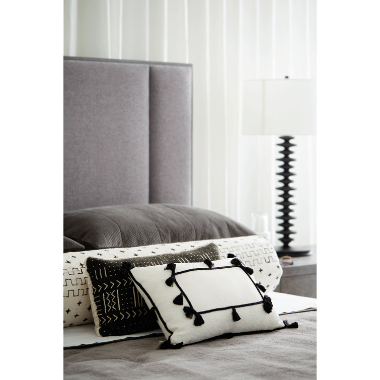 King Cerused Charcoal Oak Upholstered Bed with Slats