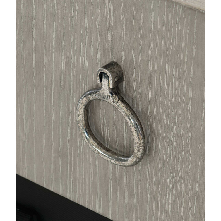Gray Oak Transitional 9-Drawer Dresser with Aluminum Base