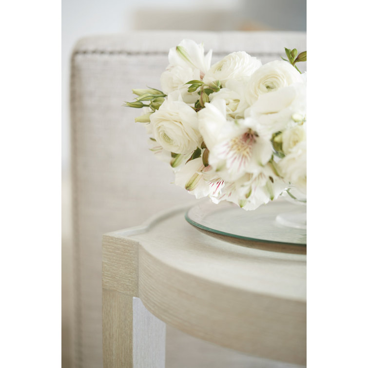 Transitional Cream Round Wood Occasional End Table 22"