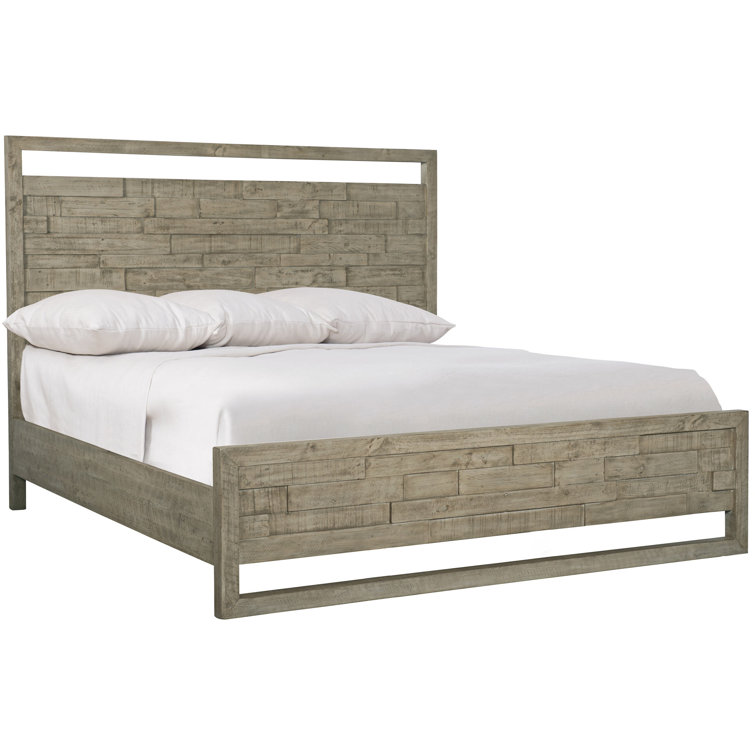 Transitional Highland Park Queen Panel Bed in Distressed Morel Gray Pine