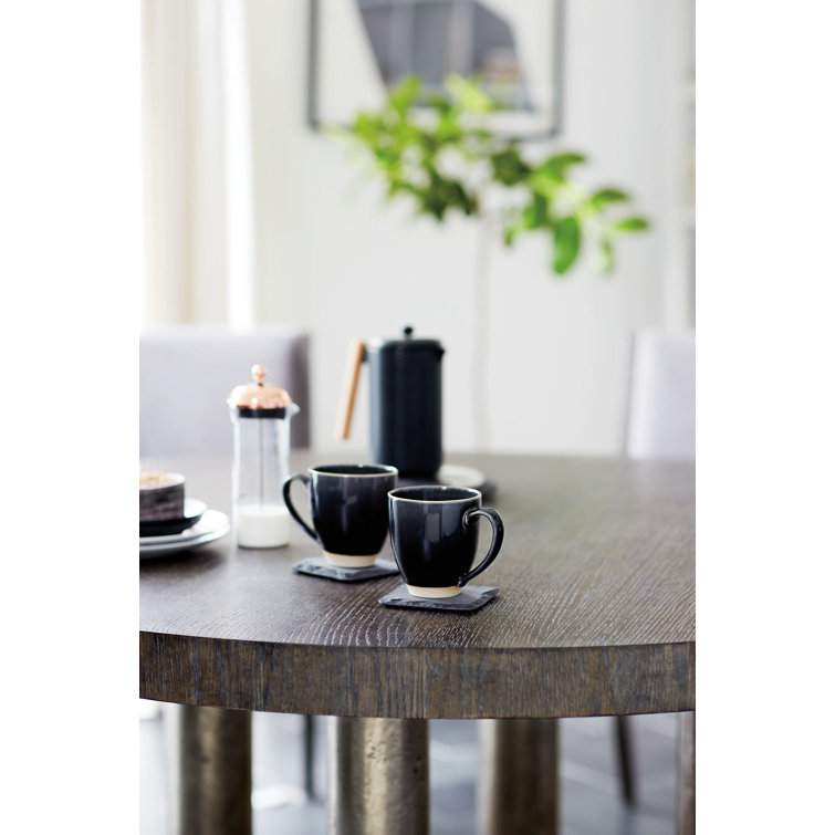 Linea 60'' Transitional Round Solid Wood Brown Dining Table